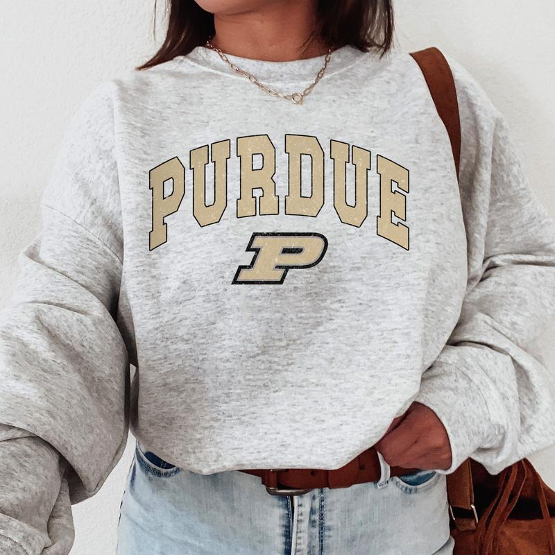 Purdue Boilermakers Vintage Football NCAA Trendy Sweatshirt, Purdue University Unisex Football NCAA Shirt, Gift For Men, Gift For Girls, Crewneck, Cot