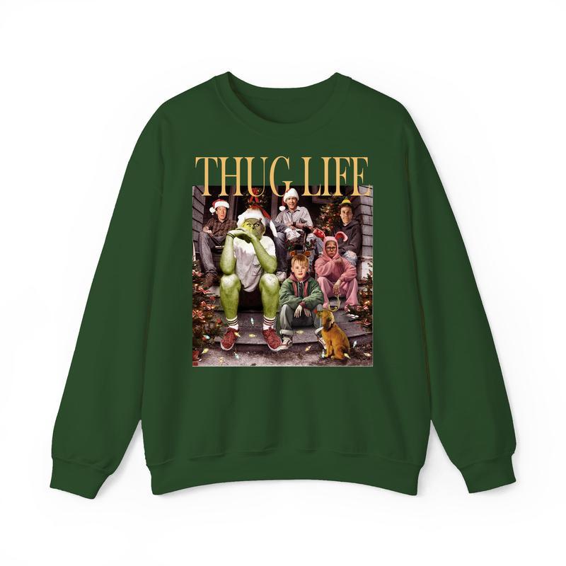 Christmas Thug Life Sweatshirt, Ugly Christmas Sweatshirt, Funny Christmas Shirt, Home Alone Shirt, Ghost Malone Shirt