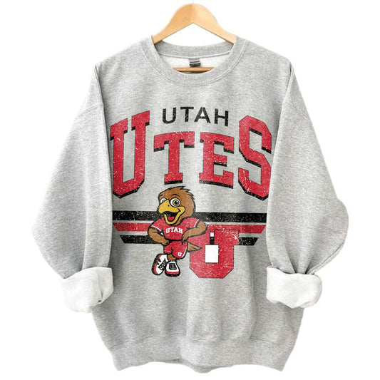 Utah Utes Vintage Football NCAA Sweatshirt - Tshirt - Hoodie, University of Utah Unisex Football NCAA Shirt, Unisex Vintage NCAA Shirt, Classic Footba