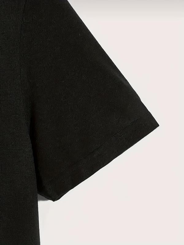 Men's Letter Print Round Neck Tee, Summer Clothes, Casual Regular Fit Short Sleeve Crew Neck T-shirt for Summer, Graphic Tees, Men'sÂ Streetwear Top for Daily Wear