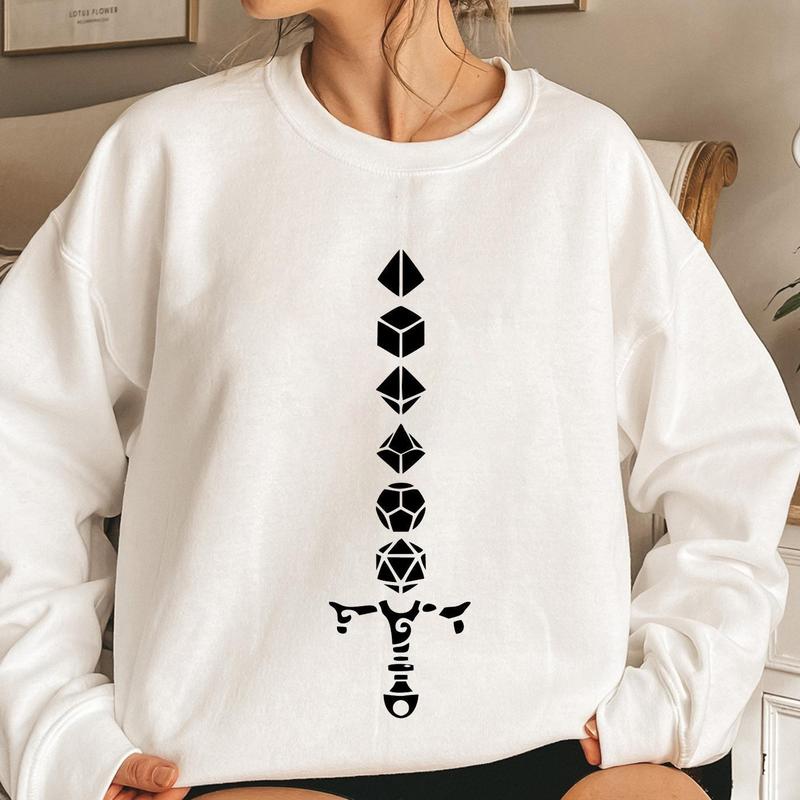 DnD Sword Shirt, Retro D&D Dice Funny T-Shirt, Dungeons And Dragons Shirt, Geeky Shirt, Rpg Gamer Shirt, Board Games Outfit Tee, Tabletop Gaming Tee, Dnd Dice Set, RPG Lover Gift