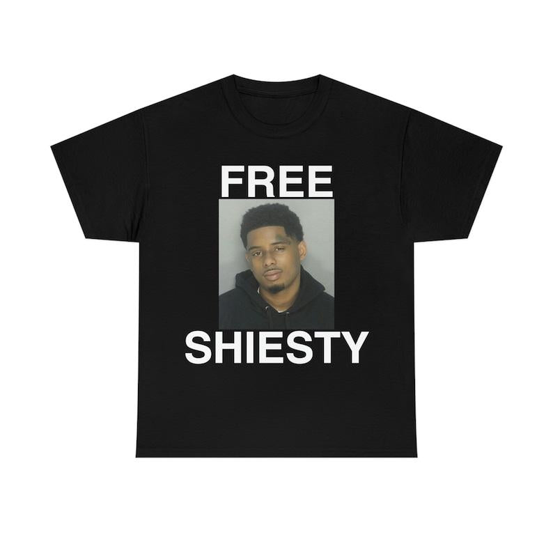 FREE SHIESTY Pooh Shiesty T-Shirt, Unisex Trendy Graphic Tee for Hip Hop Fans, Quirky Apparel Gift, Unique Chain Shirt Collectors Piece