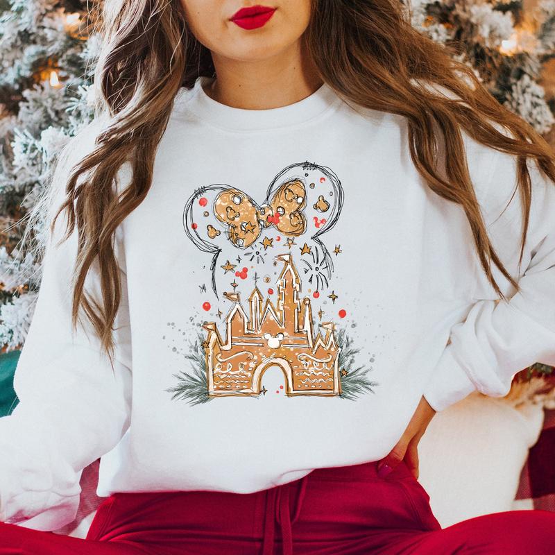 Gingerbread Castle Christmas Crewneck Sweatshirt, Hoodie, T-shirt, Cute Christmas Gifts