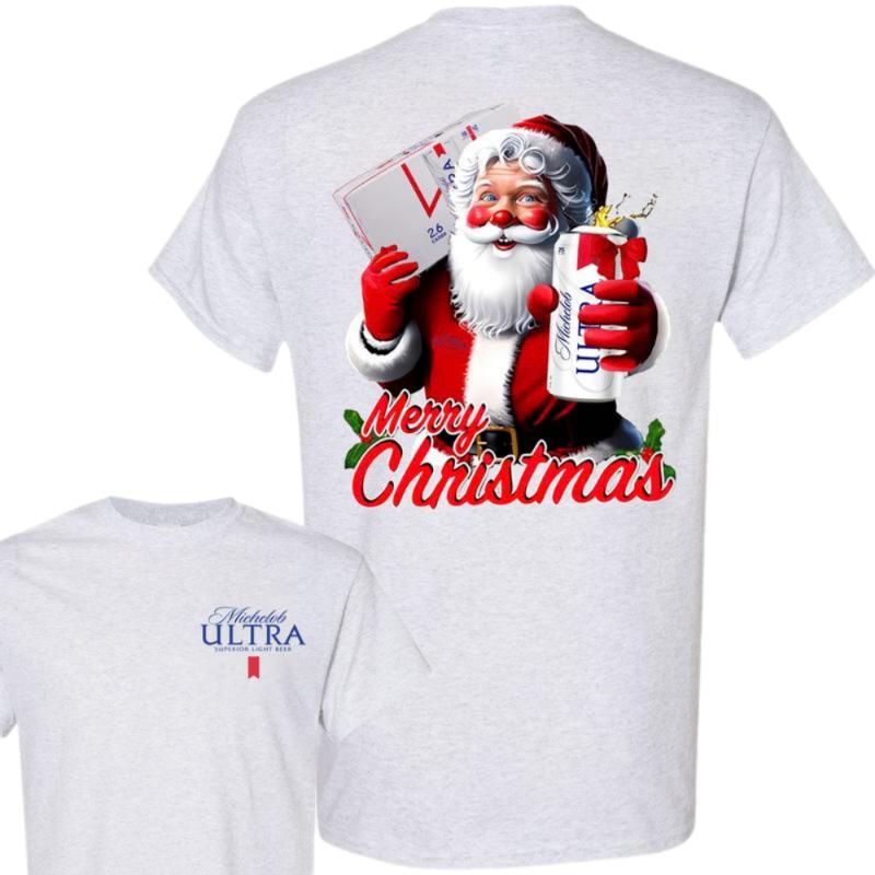 Ultra, Michelob Ultra Christmas 2 Sided T-shirt, Christmas T-shirt with beer, Perfect for outings and holidays, Unisex for Men and For Women