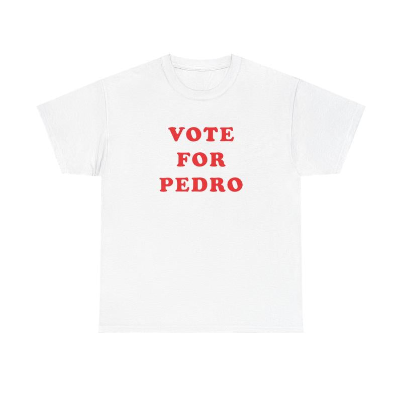 Vote for Pedro Unisex Heavy Cotton Tee - Napoleon Dynamite Shirt - Funny Shirt - Comedy Shirt - Movie Shirt - Gift for Men and Women Casual Classic Menswear Retro Streetwear