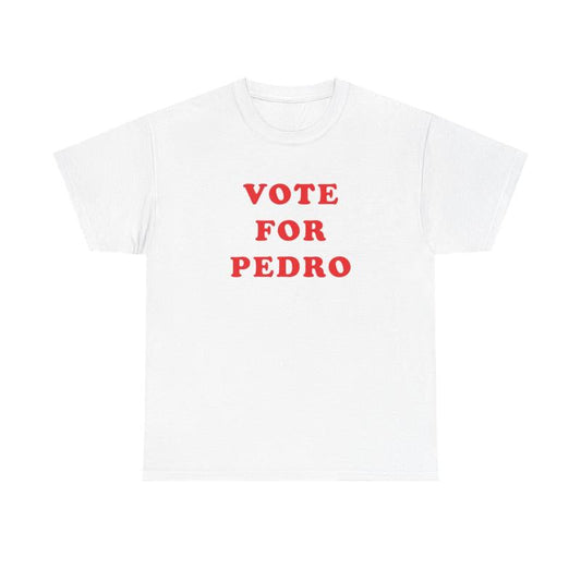 Vote for Pedro Unisex Heavy Cotton Tee - Napoleon Dynamite Shirt - Funny Shirt - Comedy Shirt - Movie Shirt - Gift for Men and Women Casual Classic Menswear Retro Streetwear