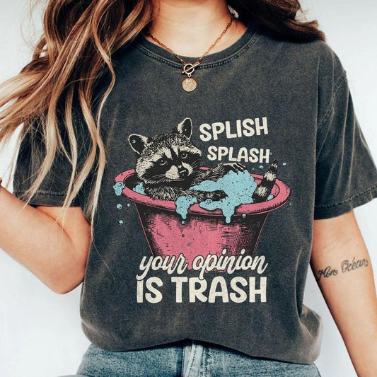 Funny Raccoon Shirt, Funny Quote Design Comfort Tee, Raccoon Lover Shirt, Humour Saying T-Shirt, Sarcastic Shirts For Women, Funny Gift For Her, Support Local Street Cats, Funny Retro Shirt, Women Top