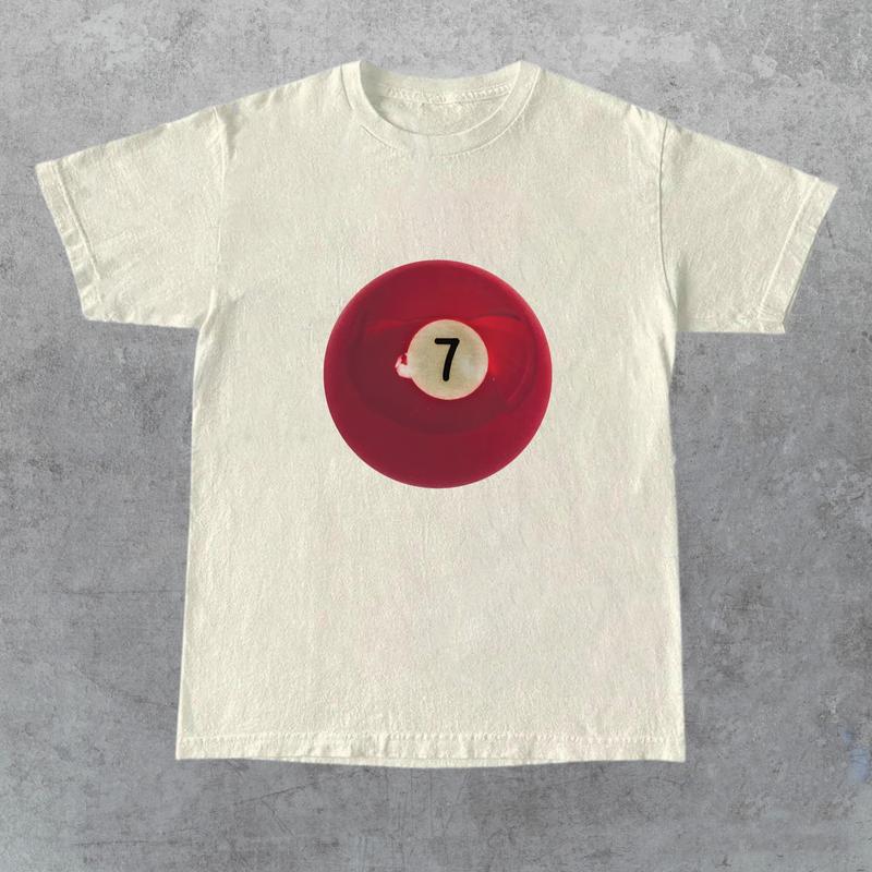 Vintage 7 Ball 90s Graphic T-Shirt, Retro Billard  Shirt, Y2k Lucky Tee, Cool 80s Billard Gift, Y2k Clothing