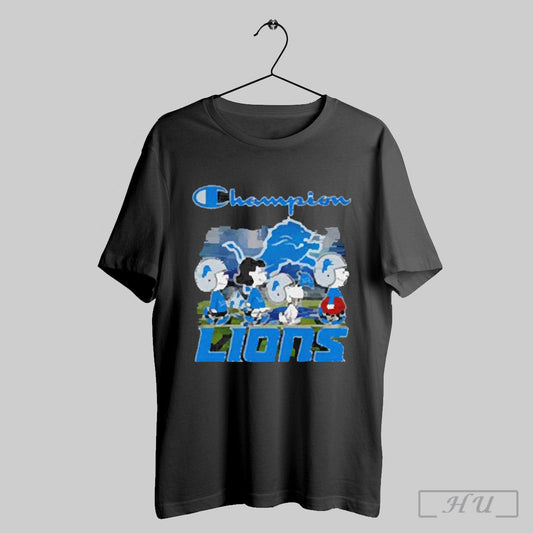 Snoopy Charlie Brown And Friends Champion Detroit Lions 2025 T Shirt Sweatshirt Cutom Poster