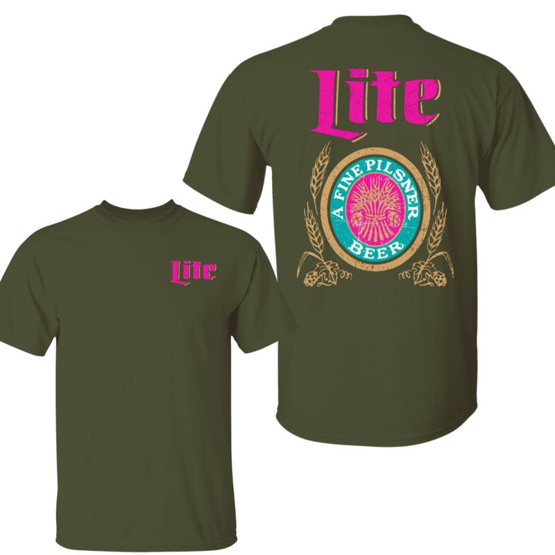 Limited Edition Prints Miller Lite Gildan Unisex T-Shirt, Both Side Prints