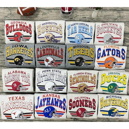 Vintage Football NCAA Sweatshirt, Ash Grey, Vintage Sweatshirt All Teams NCAA, Classic Sport Sweatshirt, Gifts For Football Fan Sport, Crewneck Menswear