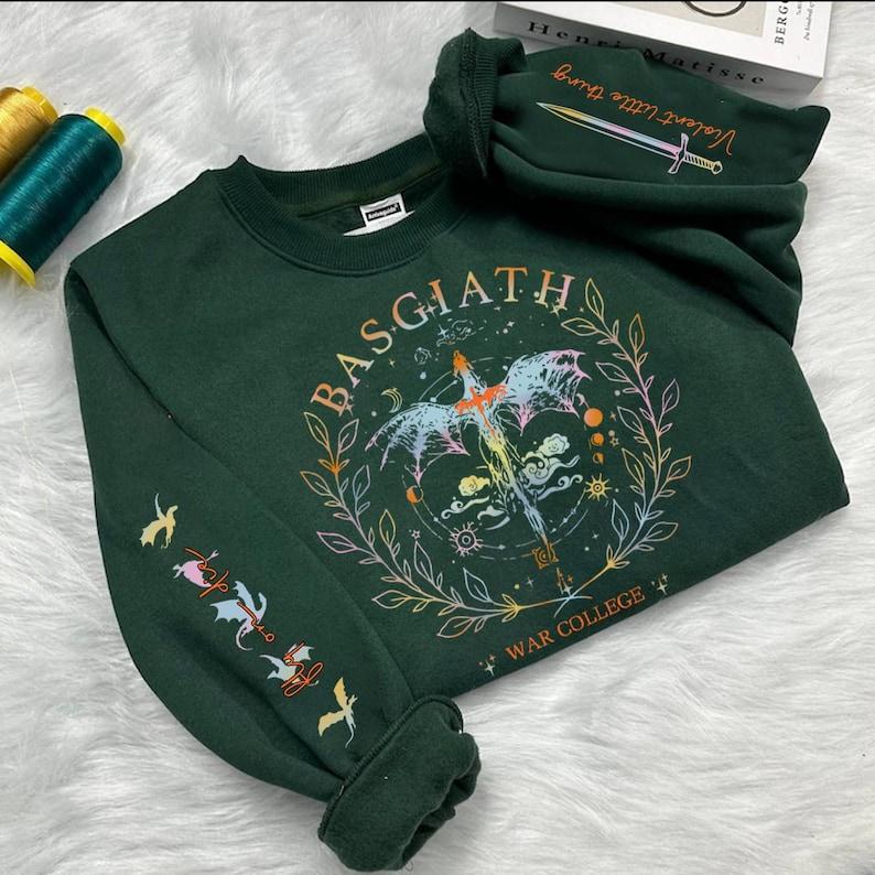 Fourth Wing Sweatshirt, Custom Basgiath War College Sweatshirt, Dragon Rider, Violet Sorrengail,Fantasy Reader,Xaden Riorson,Riders Quadrant
