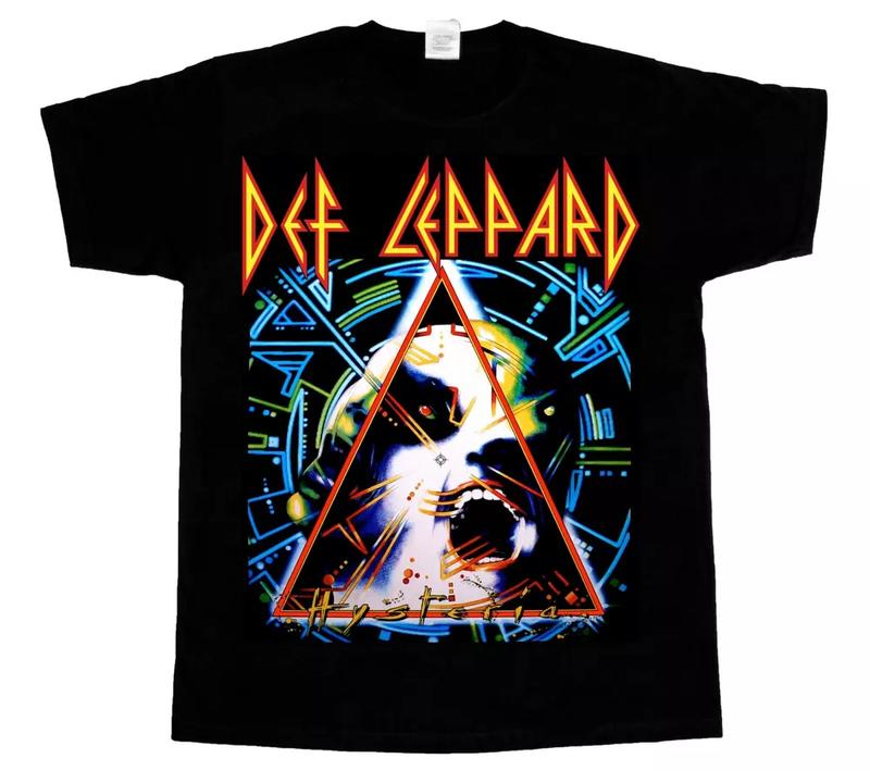 Def Leppard Hysteria Tour Pyromania New T-Shirt Cotton Fabric