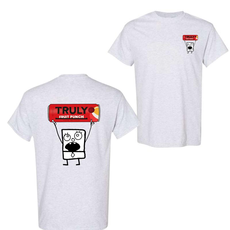 Truly Doodlebob T-shirt, Doodlebob Shirt, Truly Shirt, Double Sided Graphic Printed Unisex Classic Comfort Cotton T-Shirts for Men and for Women
