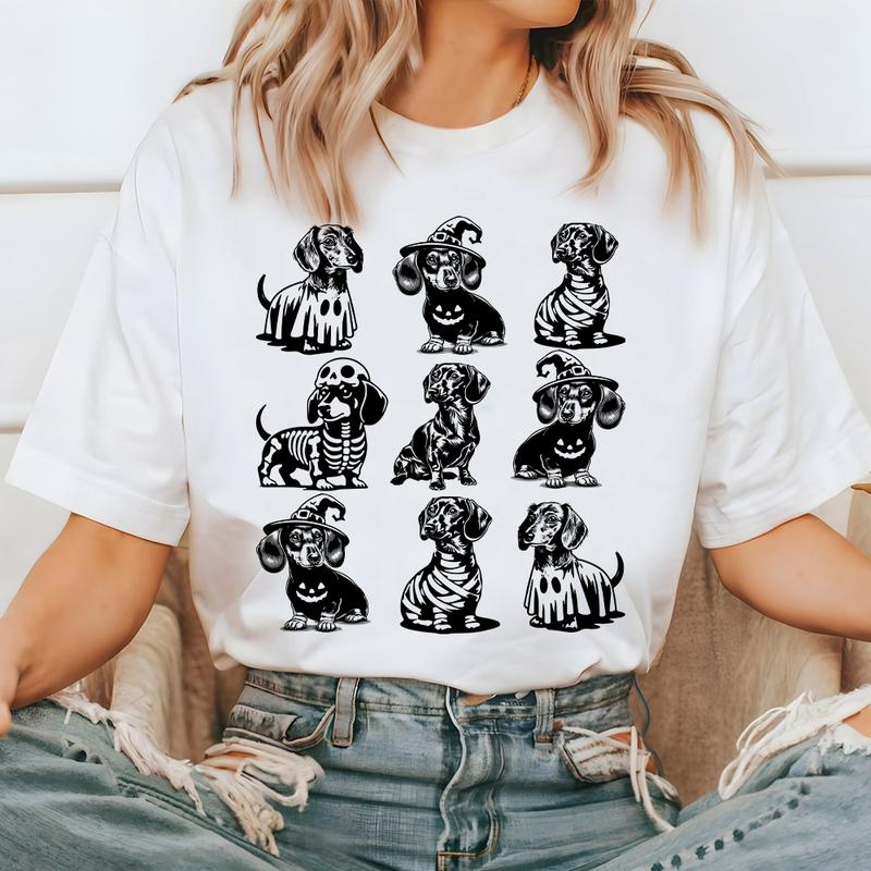 Dachshund Halloween Shirt, Dog Halloween Graphic Tee, Wiener Dog, Dachshund mom, Dachshund fall, Dog mom crewneck, Wichy Shirt, Spooky Vibes