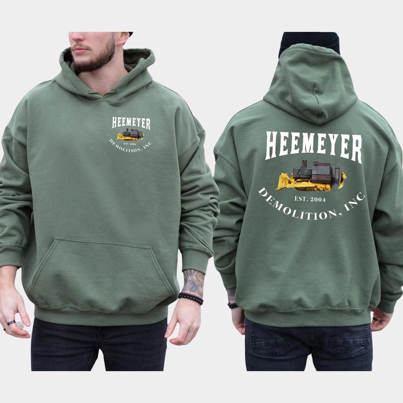Men's Legendary Marvin Heemeyer Bulldozer Tribute 2-Sided Hoodie, Killdozer Hoodies, Heemeyer Demolition Unisex Tops, Comfort Cotton Casual Menswear, Long Sleeve Pullover