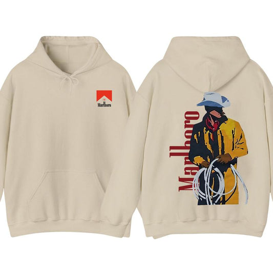 Marlboro Print On Back, Retro Marlboro Man Hoodie, Vintage Cowboy , Rancher Marlboro Hoodie dandy hoodie