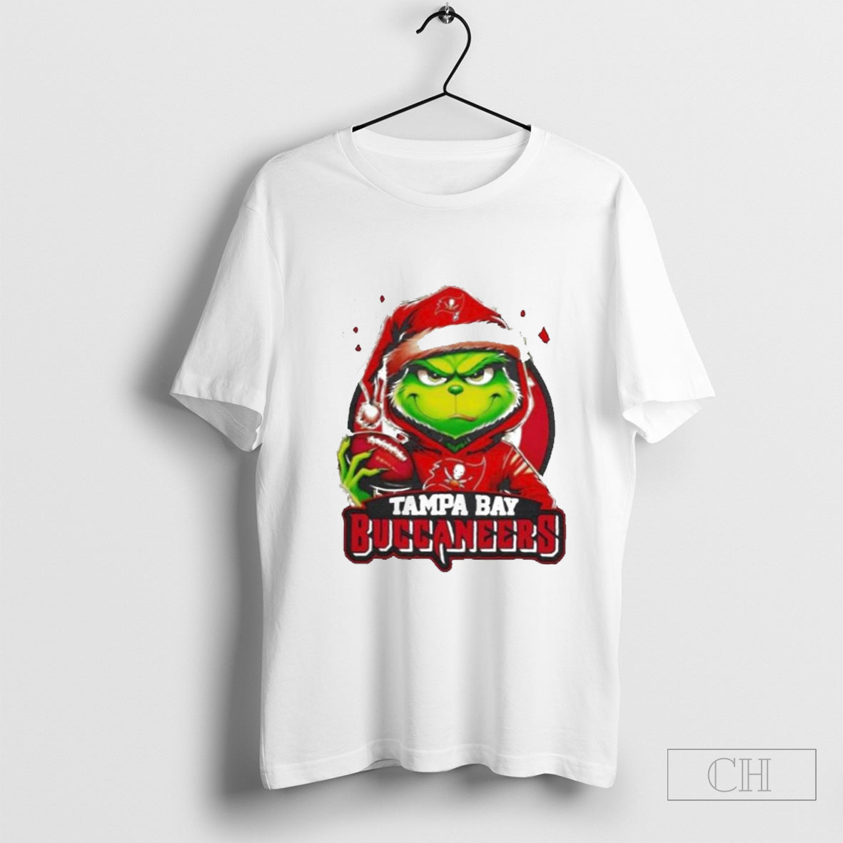 Tampa Bay Buccaneers Grinch wearing Santa hat Christmas 2024 Unisex T-Shirt