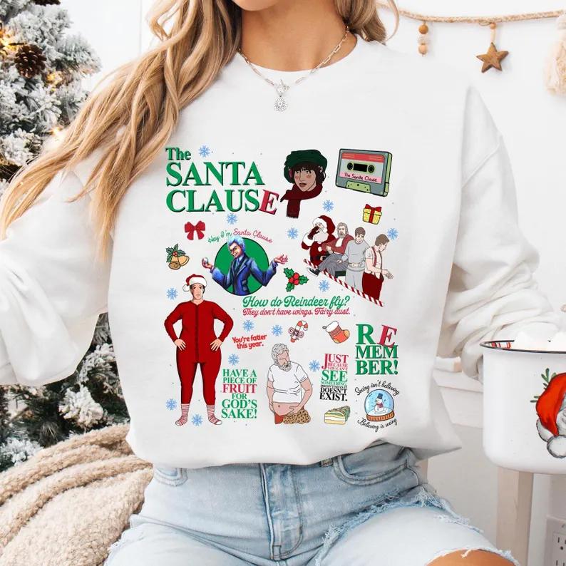 The Santa Clause Christmas Movie Sweatshirt, Retro Christmas Movie Story Sweatshirt, Christmas 90Ã¢â‚¬â„¢s Movie Sweatshirt