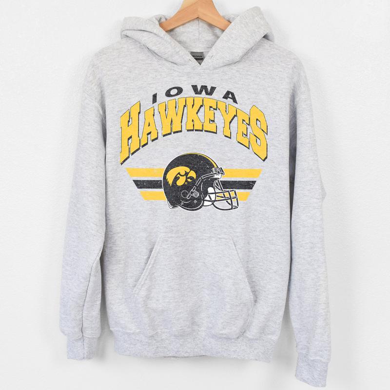 Iowa Hawkeyes Vintage Football NCAA Sweatshirt - Tshirt - Hoodie, University of Iowa Unisex Football NCAA Shirt, Unisex Vintage NCAA Shirt, Classic Football Shirt, Gifts For Football Fan Sport, Cotton, Sweatshirt, Casual Clothes