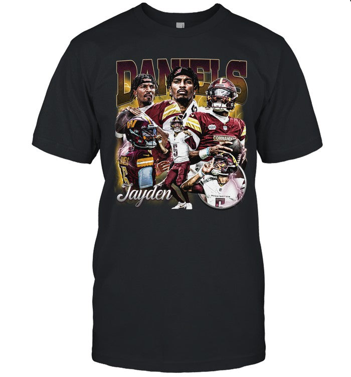 Jayden Daniels Shirt, Football American Graphic Vintage, Football 90s Bootleg