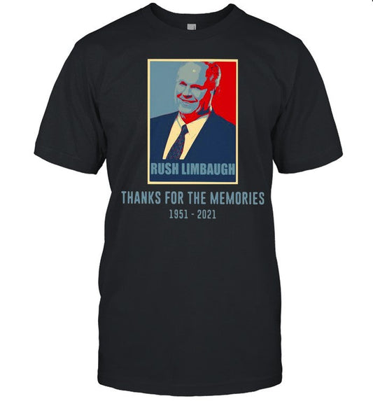 Rush Limbaugh Thanks For The Memories 1951 2021 Vintage shirt