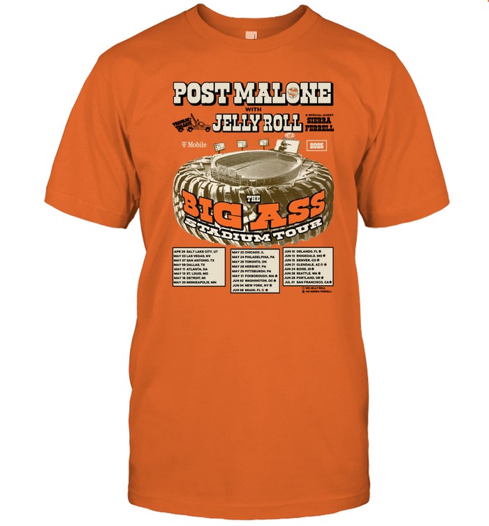 Limited Post Malone The Big Ass Stadium Tour 2025 T-Shirt