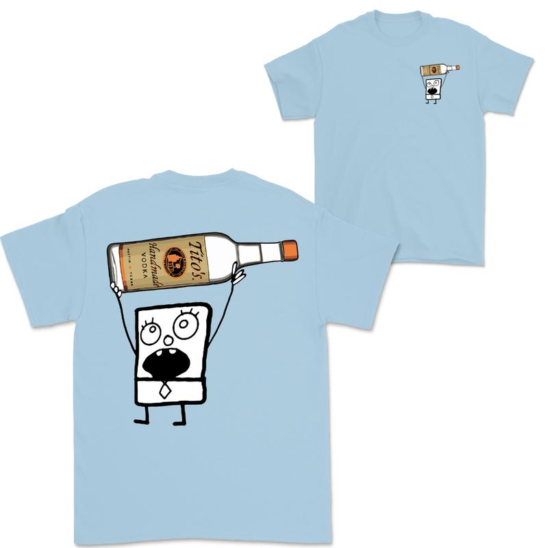Doodlebob Titoâ€™s Vodka Drawing 2 Sided T-Shirt, Funny Drinking T-Shirt, Summer T-Shirt, Full Color T-Shirt, Unisex T-Shirt, For Men, For Women, Gift For All Menswear Top