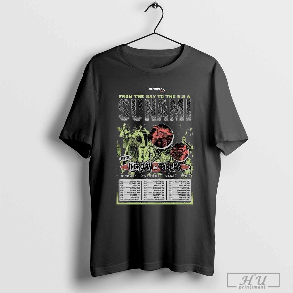 Sunami Outbreak Tour From The Bay To The U.S.A. 2024 T-Shirt