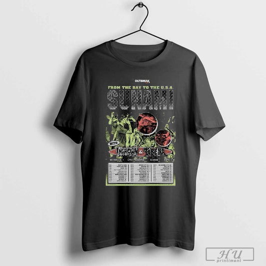 Sunami Outbreak Tour From The Bay To The U.S.A. 2024 T-Shirt