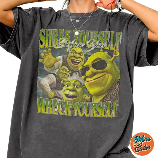 Funny Shrek Yourself Before You Wreck Yourself Shirt, Cotton Unisex T-shirt, Crew Neck, Size S- 4xl, Menswear Top, Womenswear Top Underwear Streetwear