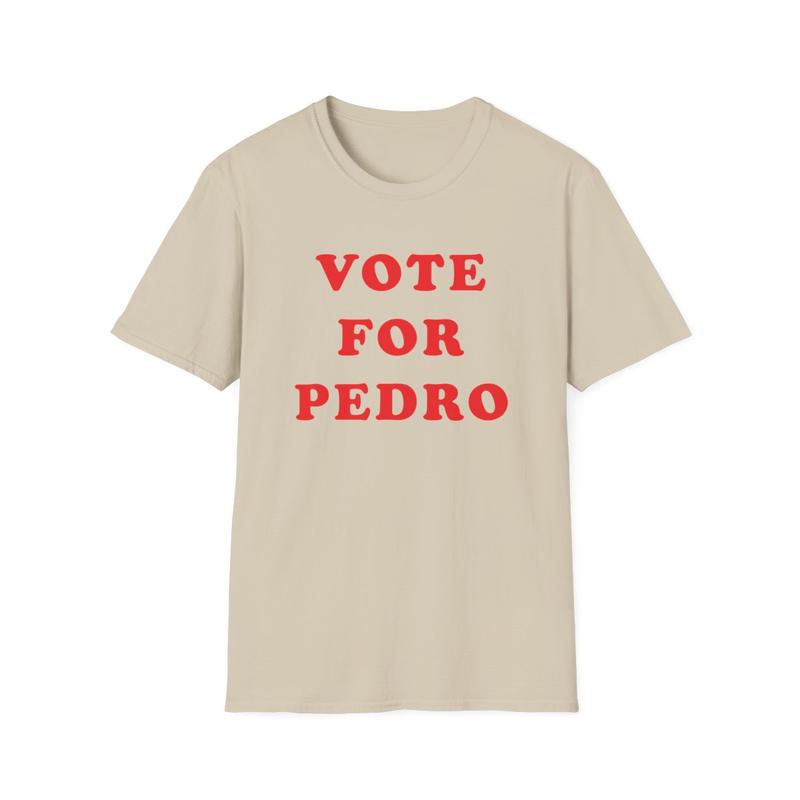 Vote For Pedro Unisex Softstyle T Shirt - Napoleon Dynamite Shirt - Movie Shirt - Funny Shirt - Joke Shirt - Talent Show Shirt - Gift for Men and Women