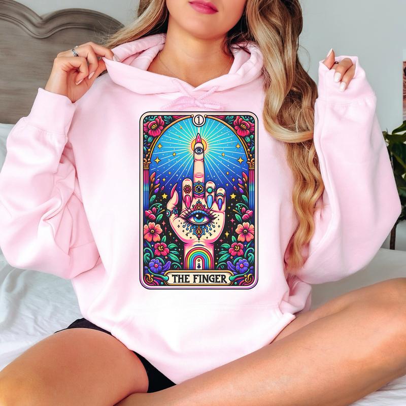 The Finger Tarot- Unisex Crewneck Sweatshirt - Print is Sublimation, Christmas Crewneck, Gift Idea, Relaxed Fit, Casual Apparel