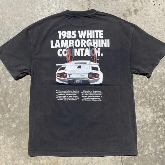 Lamborghini Countach 1985 Comfort Colors/ Gildan T-shirt, Car Enthusiast Shirt, Car Clothing, Unisex, Vintage car shirt Classic Cotton Menswear Top