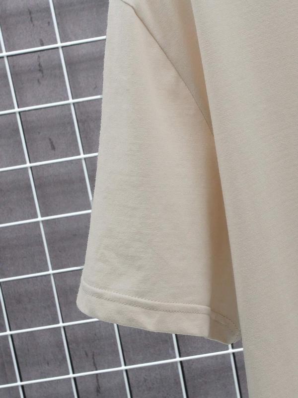 Unisex Men's Letter Print Round Neck GraphicÂ Tee, Regular FitÂ Casual Short Sleeve Crew Neck T-Shirt for Summer, Fashion Men's Top for Daily Wear