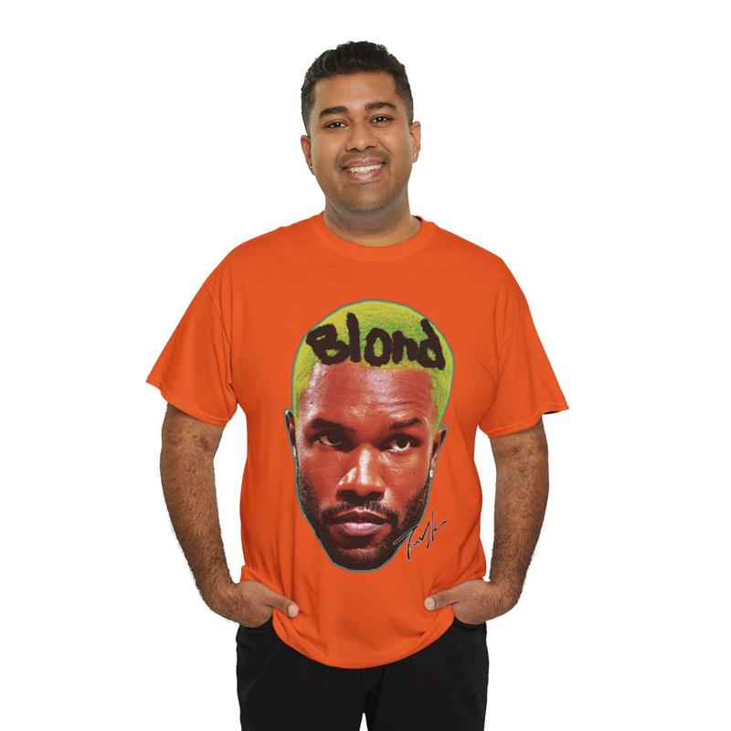 Frank Inspired Blonded Vintage Graphic Tee Heavy Cotton 100% Cotton T-Shirt Singer's Face Art Shirt for Fashion Casual Classic Menswear Retro Top Unde