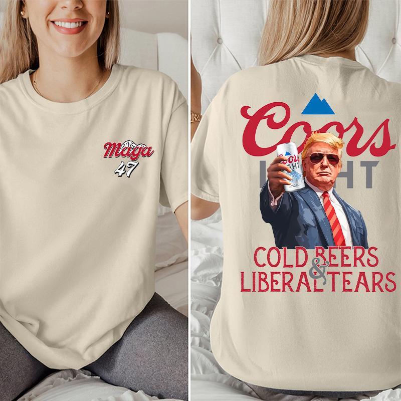 Coors Light, Funny Trump Coors Light 2 Sided T-shirt, Christmas T-shirt with beer, Perfect for outings and holidays, Unisex for Men and For Women