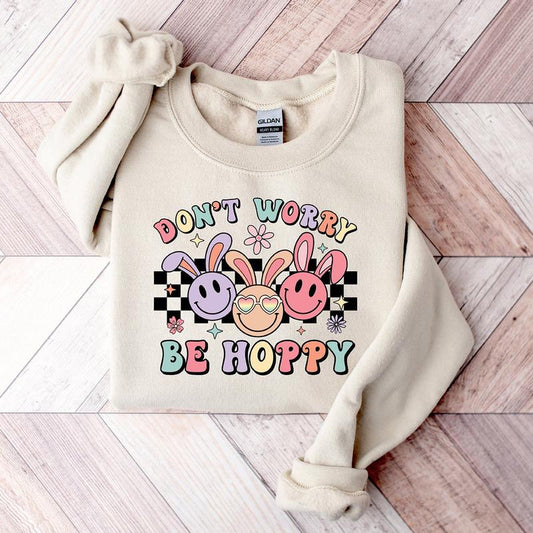 Easter Don't Worry Be Hoppy Sweatshirt, Hoodie, T-shirt, Easter Shirt, Cute Easter Gifts, Peeps Shirt