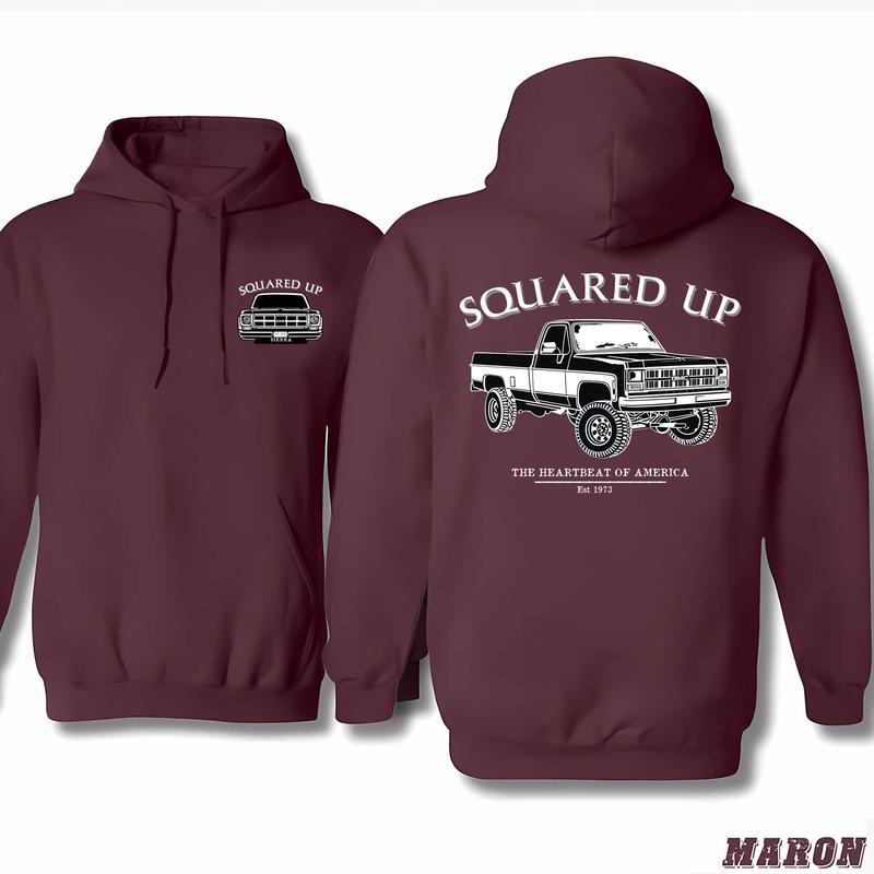 Vintage Vibe 2 Sides Squared Up 1973 Gmc Sierra Men's Cotton T-shirt Old School Gmc Hoodie, All-inclusive Styles, Menswear Top, Men Gifts