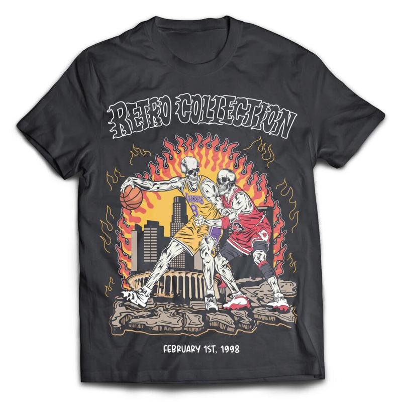 GOAT vs MAMBA Skull Edition T-Shirt for Men - Basketball Graphic Tee - Top, Menswear