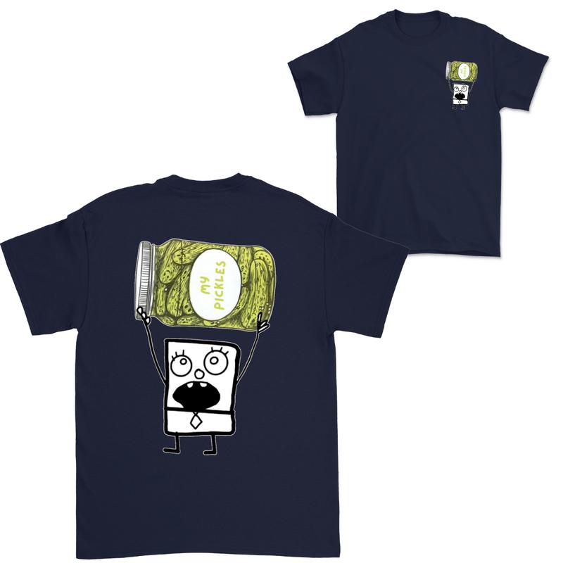 Doodlebob Pickles Essential 2 Sided T-Shirt, Funny Drinking T-Shirt, Summer T-Shirt, Full Color T-Shirt, Unisex T-Shirt, For Men, For Women, Gift For All Menswear Top