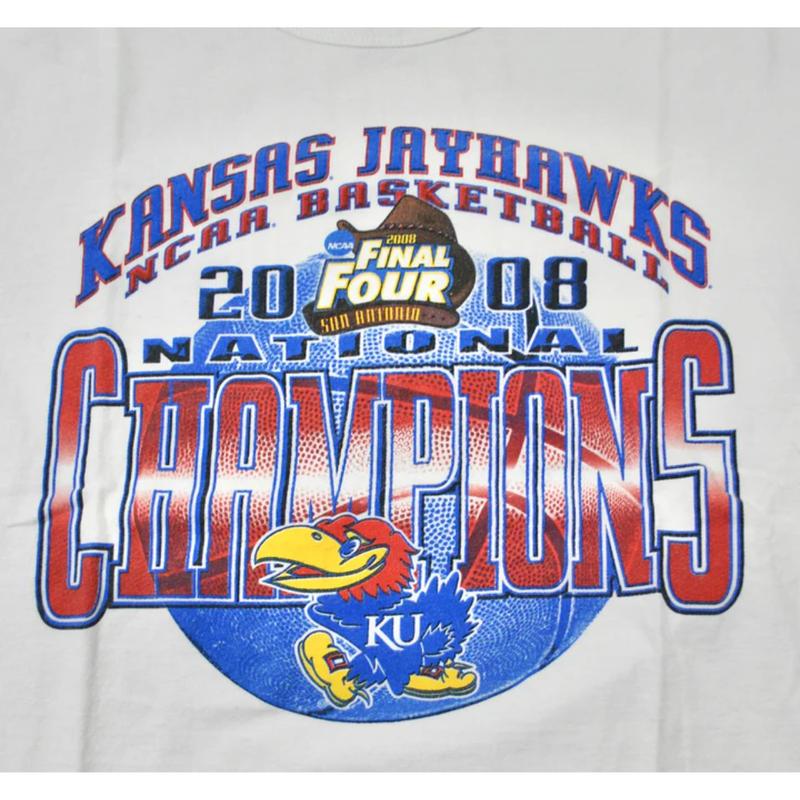 Vintage 90s  Kansas Jayhawks 2008 T Shirt Cotton