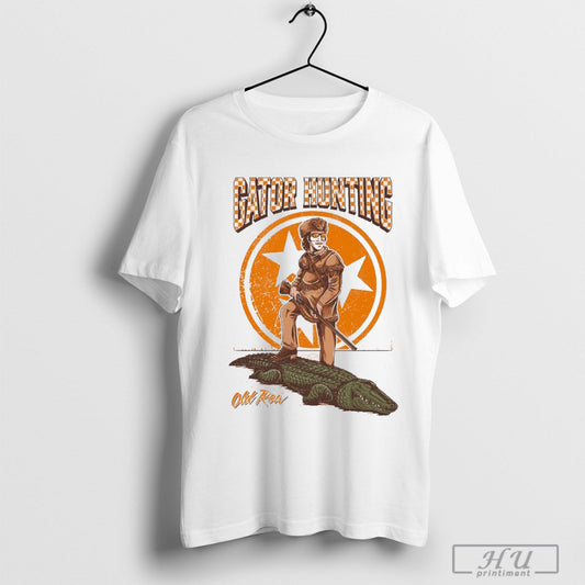 Tennessee State Flag Orange Gator Hunting Football Vintage T-shirt