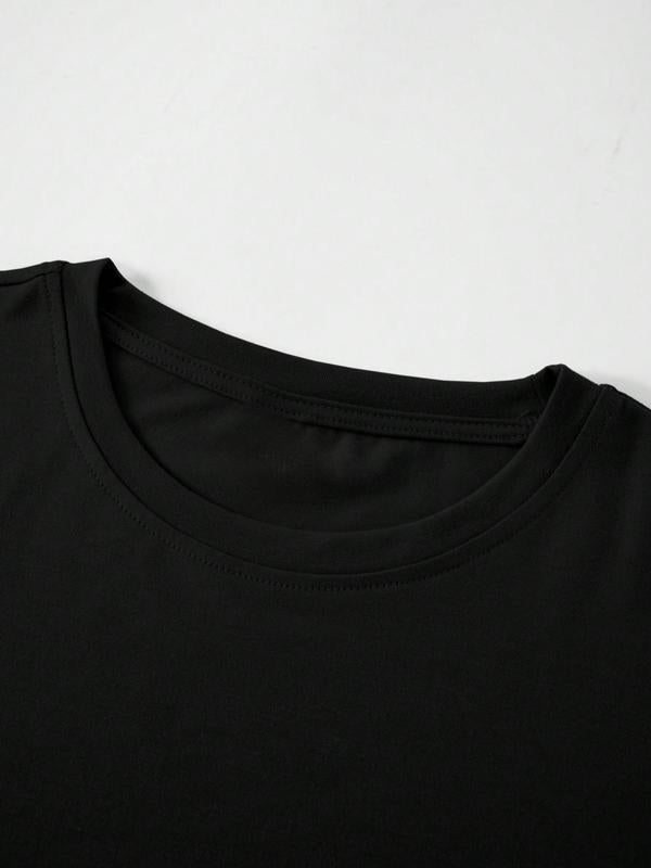 Men's Regular Fit Letter & Earth Print Round Neck Tee, Casual Short Sleeve Crew Neck T-shirt for Summer, Graphic Tees, Fashion Men's Streetwear Top fo