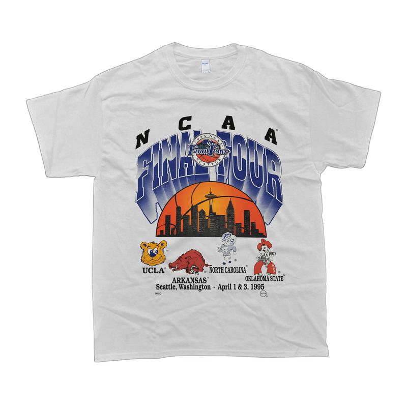 Vintage 1995 NCAA Final Four Tee, Classic Sweatshirt for women, for men Cotton Menswear Top Unisex T-Shirt Top Fabric Embroidered Hoodie