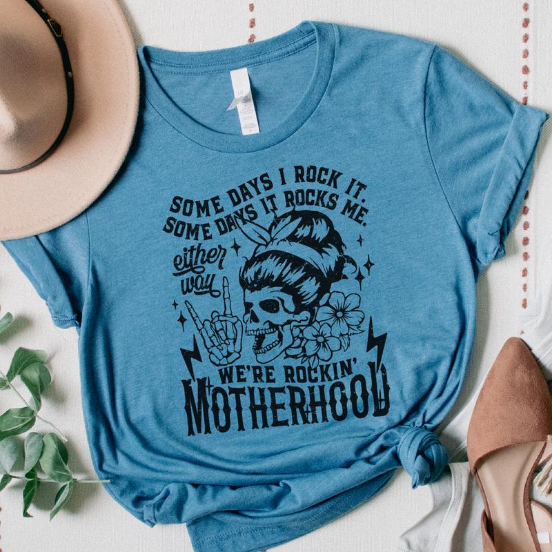 Feral mama tee Mom Tees Sarcastic Skeleton Mom Tshirts Sarcastic Skull T-Shirts Ferrel Mom Tees Rocker Mom Tees Womens Motherhood T-Shirts