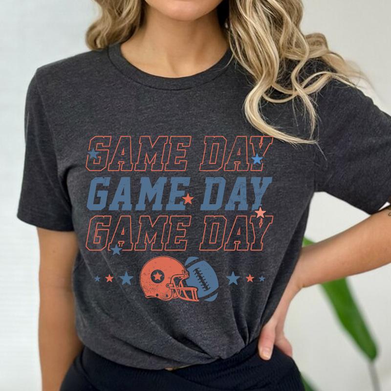 Game Day Shirt, Retro Football Shirt, Football Mom Shirt, Vintage Football Fan Football Lover Outfit, Touchdown Season Shirt For Women