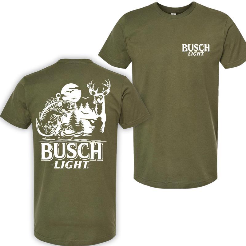 Busch Light -Beer- Busch Light Summer Hunting T-Shirt, Hunting T-Shirt,, Casual Graphic Round Neck T-shirt for Summer, Fashion Top for Daily Wear, T s