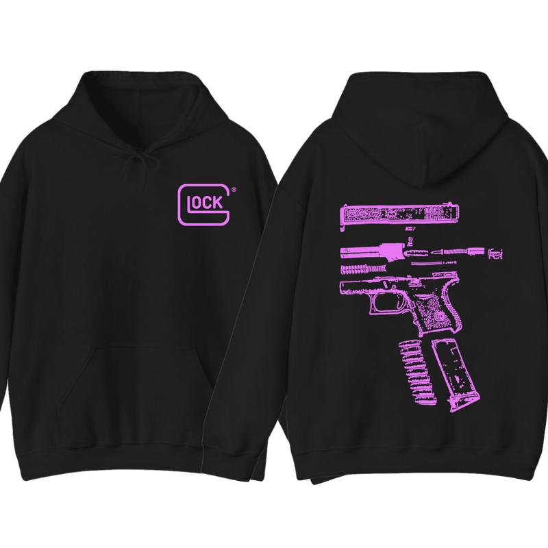 Glock Hoodie - Double Side  - Glock SweatShirt - Full Color - Menswear Top - Unisex Hoodie, Gift For Men , Gift For Women