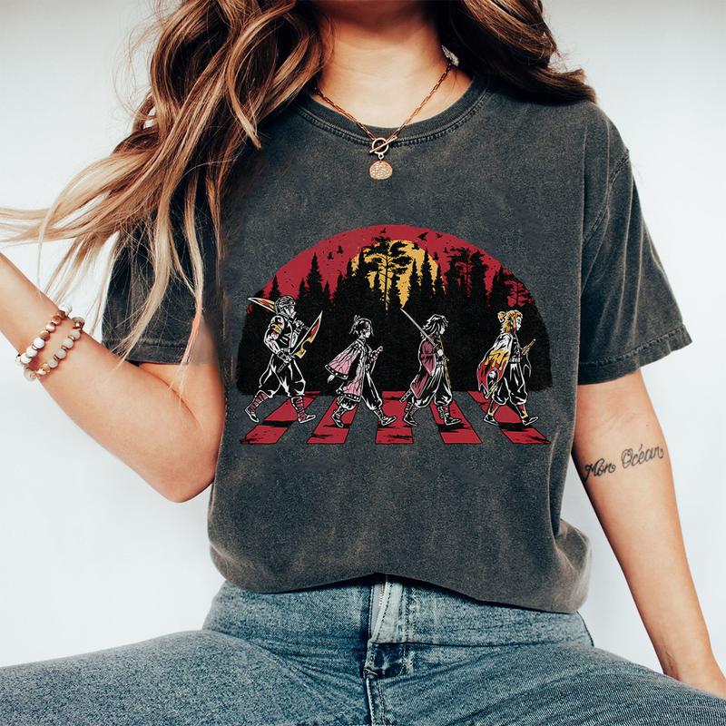 Demon Slayer team on Abbey Road Shirt, Nezuko Tshirt Swearshirt Hoodie, Main Characters Shirt, anime sweatshirt hoodie, Y2k Shirt, Gift for Anime love